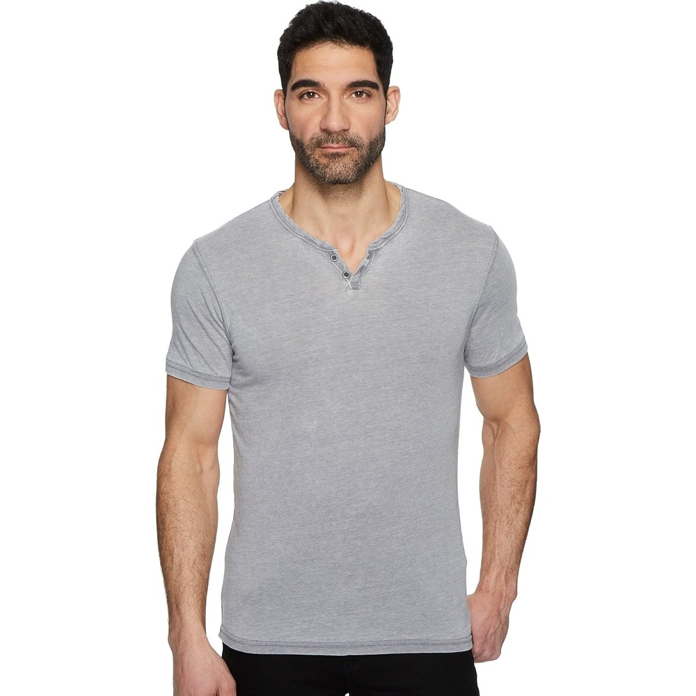 image:imageLucky Brand Mens Venice Burnout Notch Neck Tee ShirtFrost Grey
