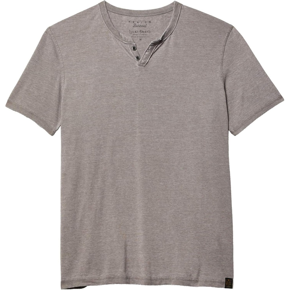 image:imageLucky Brand Mens Venice Burnout Notch Neck Tee ShirtGargoyle