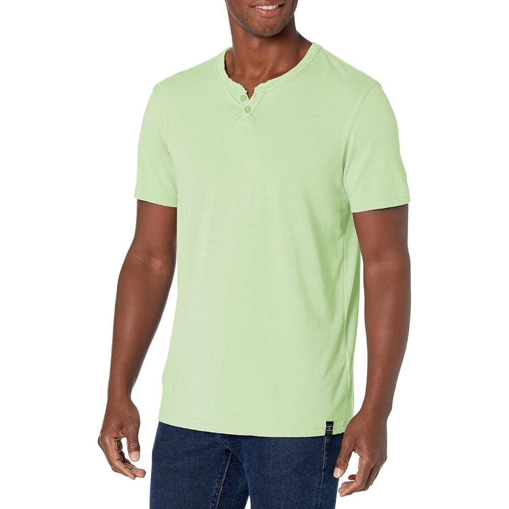 image:imageLucky Brand Mens Venice Burnout Notch Neck Tee ShirtGreen Ash