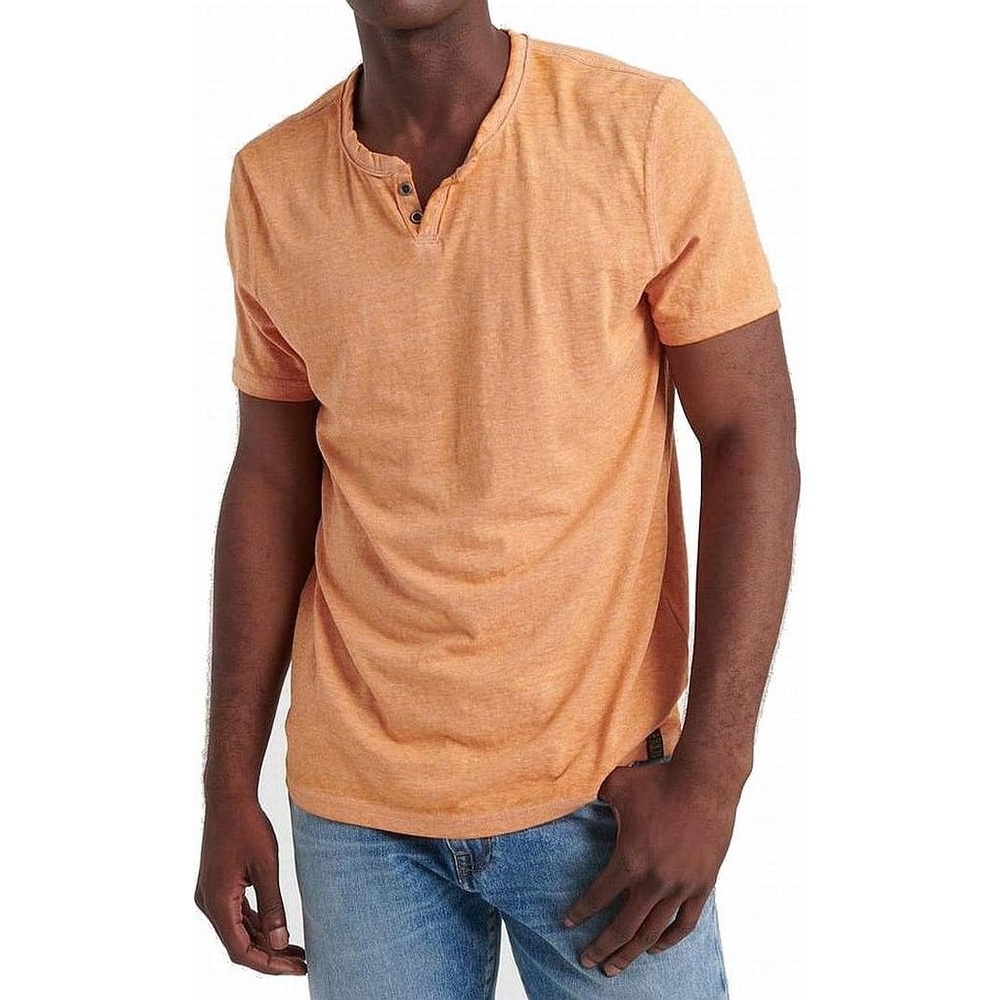 image:imageLucky Brand Mens Venice Burnout Notch Neck Tee ShirtJaffa Orange