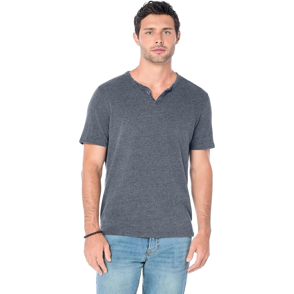image:imageLucky Brand Mens Venice Burnout Notch Neck Tee ShirtJet Black