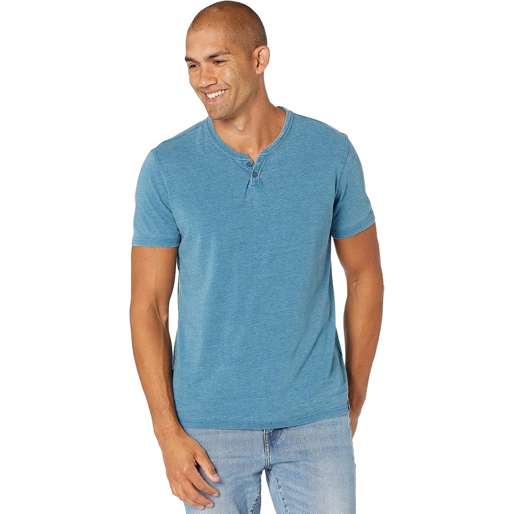 image:imageLucky Brand Mens Venice Burnout Notch Neck Tee ShirtMorrocan Blue