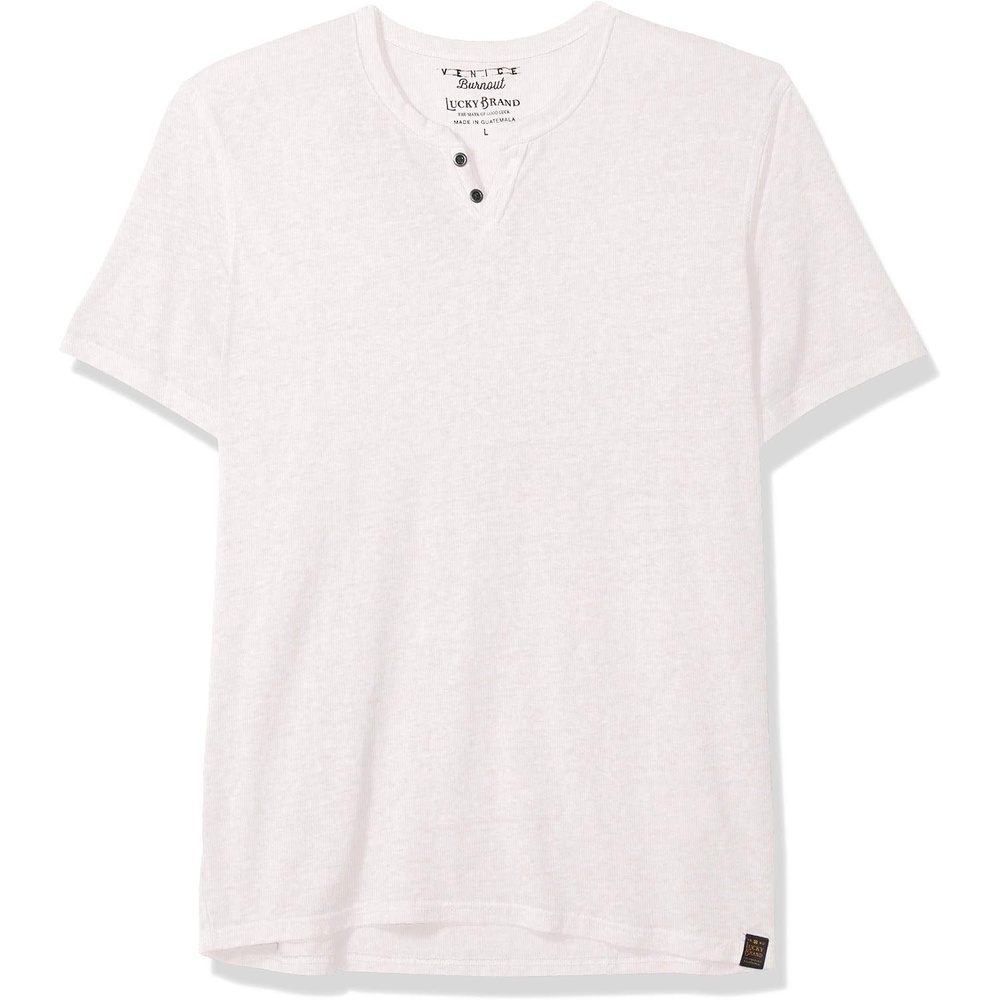 image:imageLucky Brand Mens Venice Burnout Notch Neck Tee ShirtOatmeal