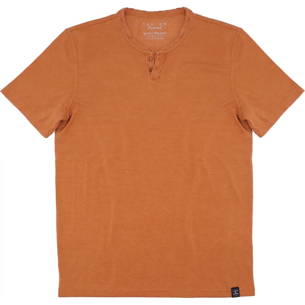 image:imageLucky Brand Mens Venice Burnout Notch Neck Tee ShirtPumpkin Spice