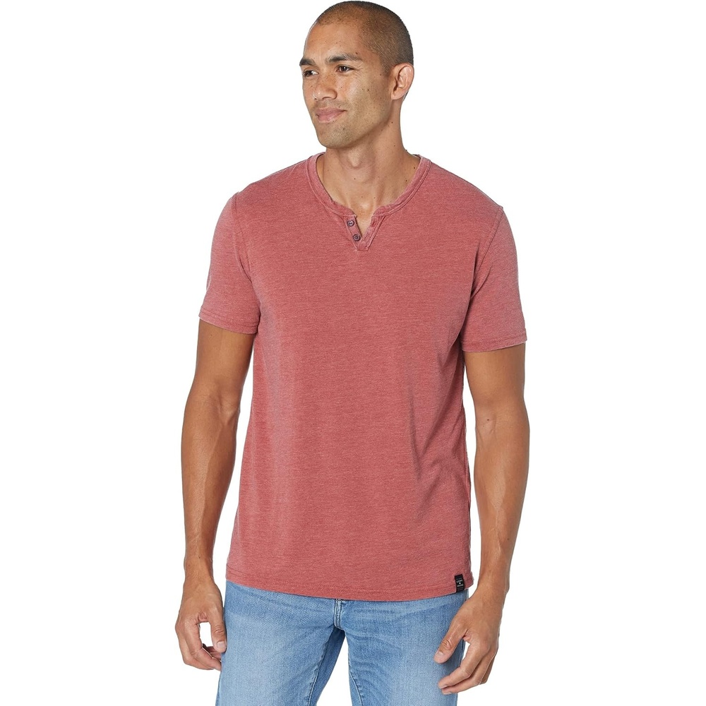 image:imageLucky Brand Mens Venice Burnout Notch Neck Tee ShirtRed Ochre