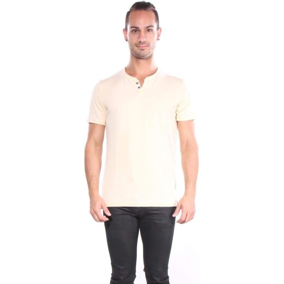 image:imageLucky Brand Mens Venice Burnout Notch Neck Tee ShirtReed Yellow