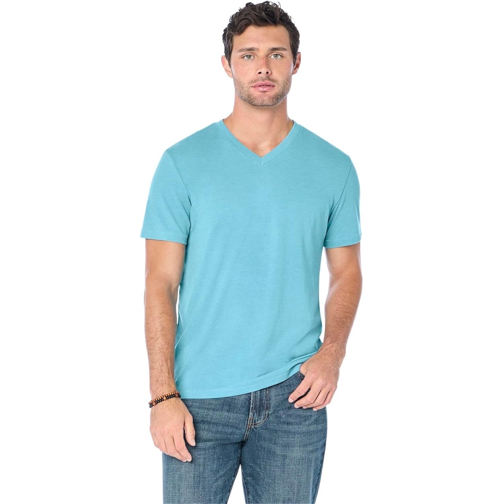 image:imageLucky Brand Mens Venice Burnout V Neck TeeDelphinium Blue