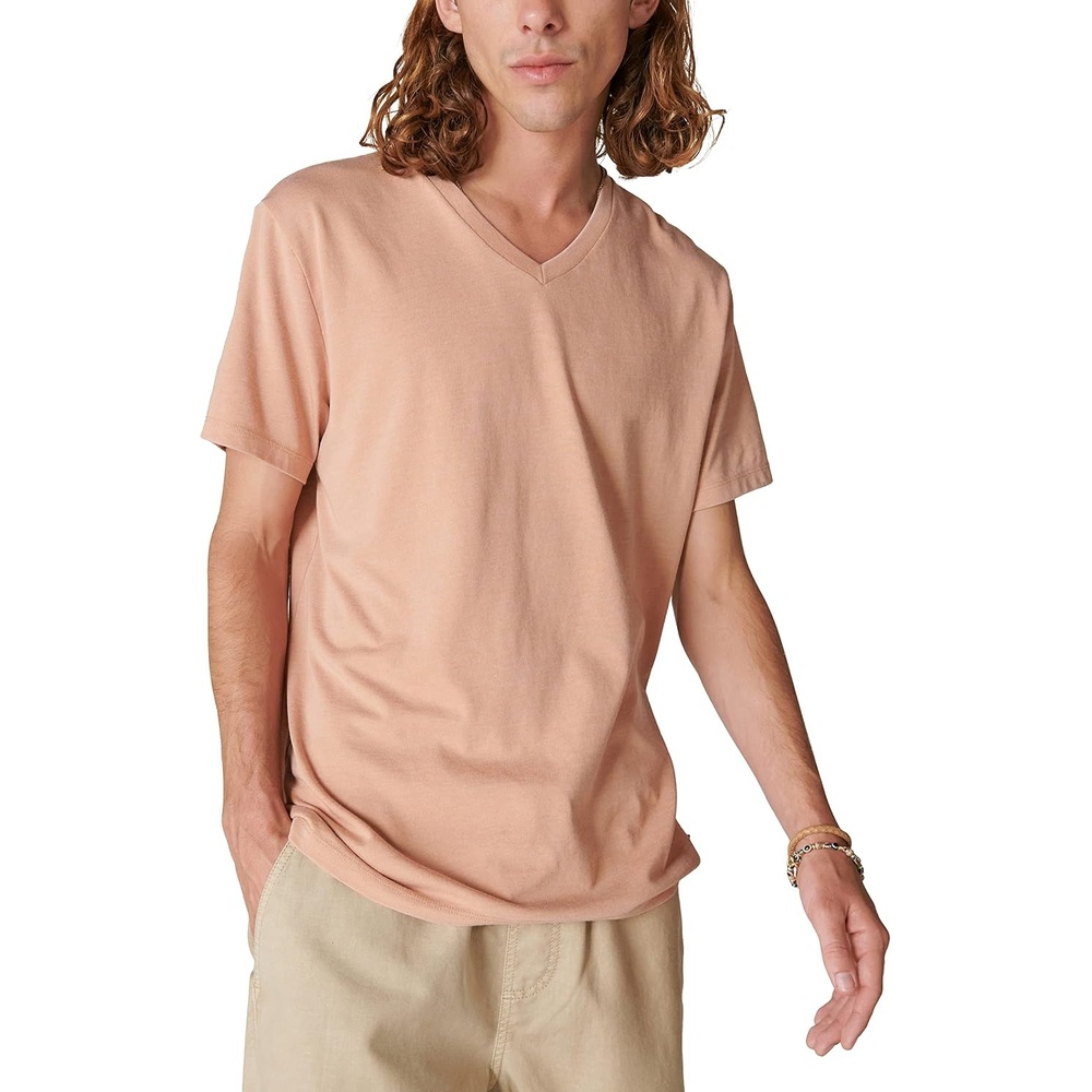 image:imageLucky Brand Mens Venice Burnout V Neck TeeSand Storm